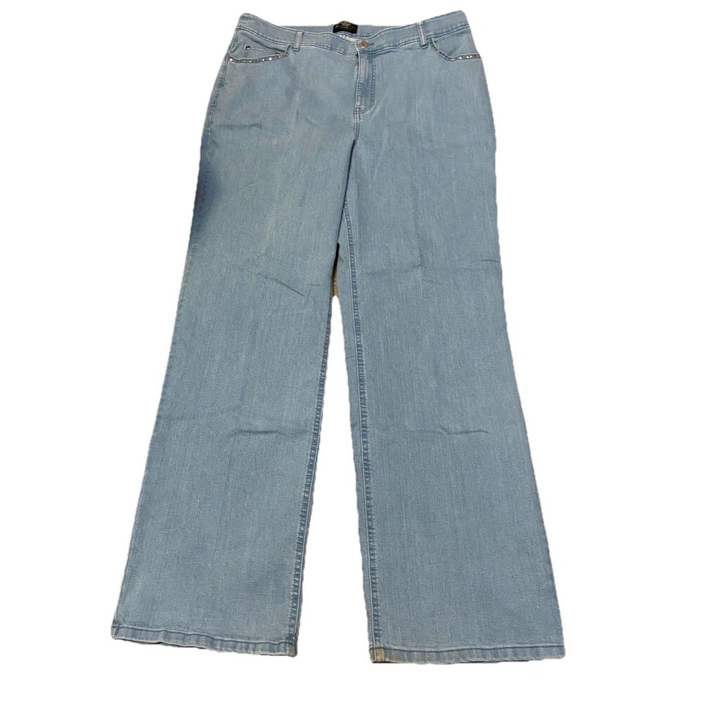 Womens Sz 18W Ashro Maxine Stonewash Denim Studded Jeans Y2K Grunge Casual